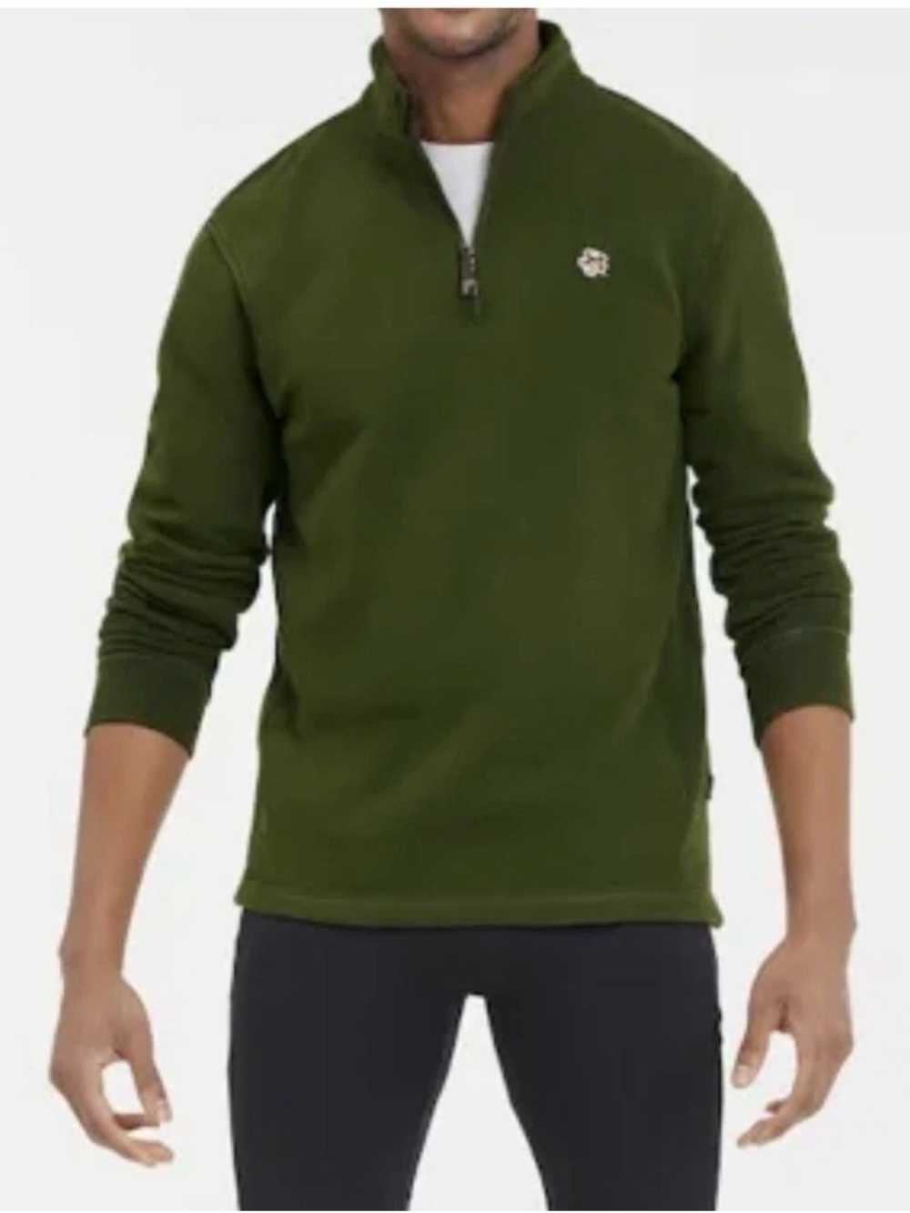 Ted Baker London NWT Kilbrn 1/4 Zip Pullover Sweatshirt Sz 7 Olive Green 3XL